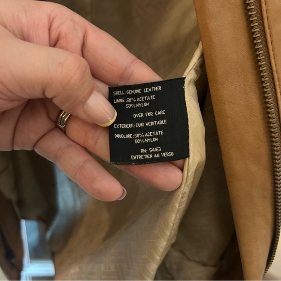 Cole Haan Women's Tan Leather Jacket - Picture 7 of 8